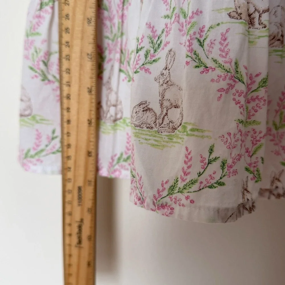 PLACE Girls Bunny Animal Print Fit & Flare Dress White‎ Pink Green Size 10/12